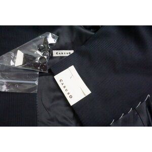 Raffaele Caruso S110s Wool Navy Herringbone 2 Pc Suit Jacket Pants 46R NEW